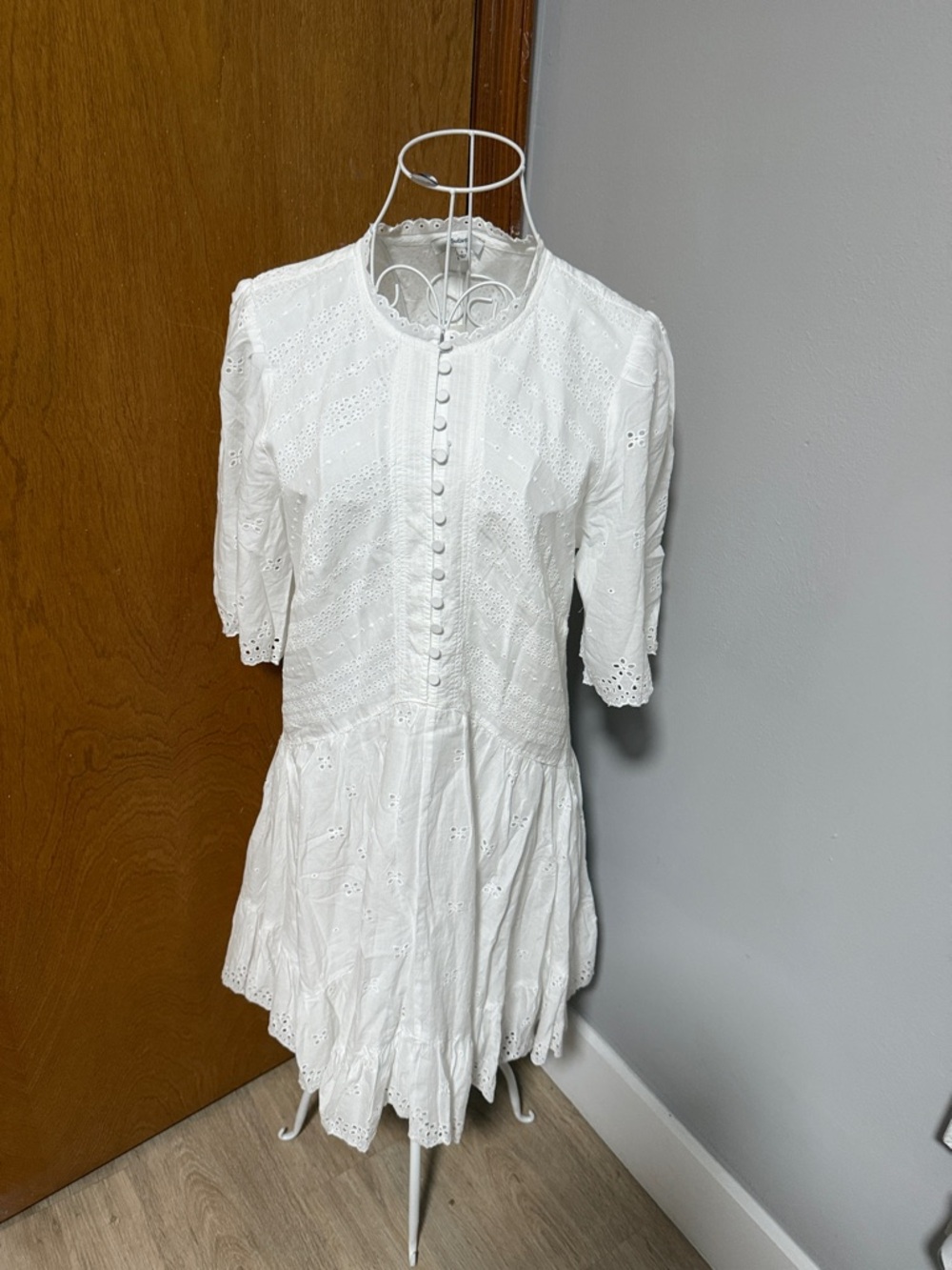 Madewell White Eyelet Midi Dress